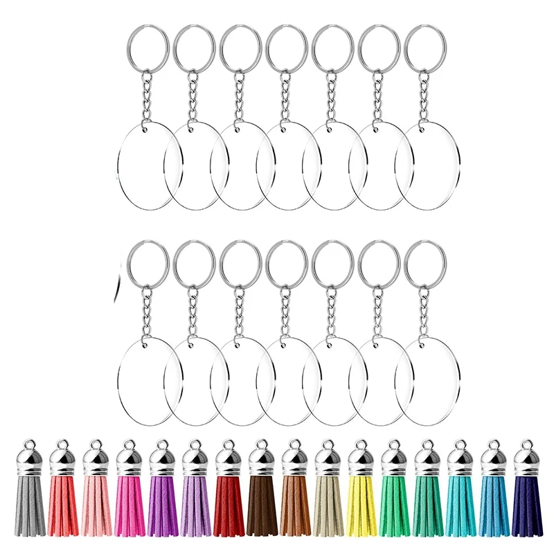 64 Pcs Acrylic Transparent Discs Blank Keychains Circle Key Chains and Tassel Pendant Keyring for DIY Project and Crafts
64 Pcs Acrylic Transparent Discs Blank Keychains Circle Key Chains and Tassel Pendant Keyring for DIY Project and Crafts