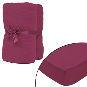 

Vidaxl fitted sheet water bed 2 st. 1,8x2m cotton jersey Burgundy