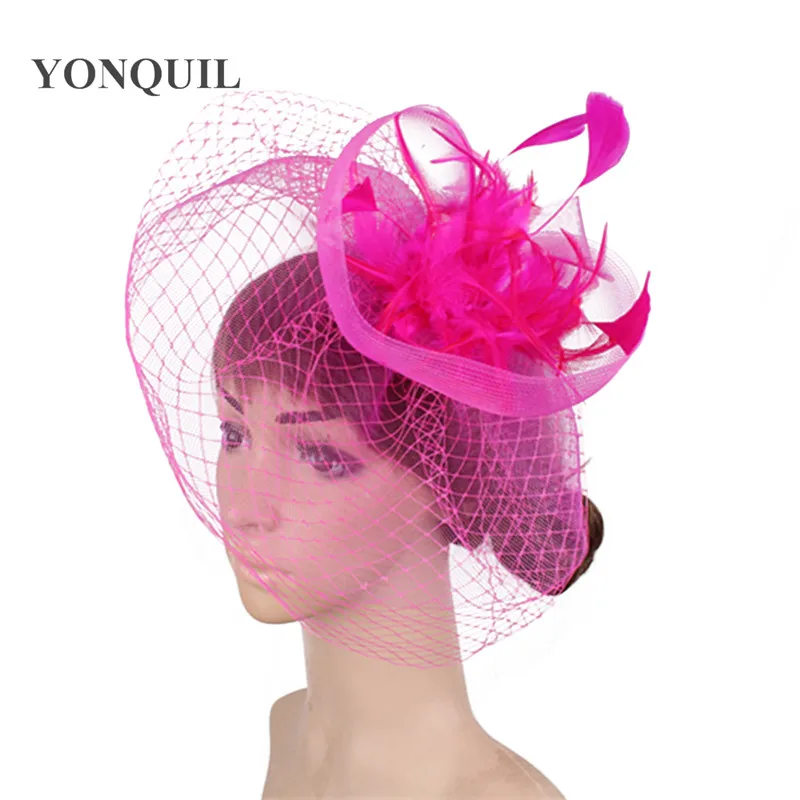 Bride Mesh Hair Fascinators Hat Women Elegant Wedding Headwear Cocktail Race Church Accessories Net Fashion Ladies Headdres |