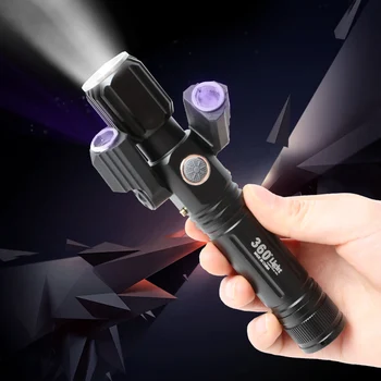 UV USB New Led Rechargeable Flashlight 90 Degree Twist Rotary Clip Waterproof Magnet 5 Lighting Modes Lighting LED Torch Outdoor
UV USB New Led Rechargeable Flashlight 90 Degree Twist Rotary Clip Waterproof Magnet 5 Lighting Modes Lighting LED Torch Outdoor