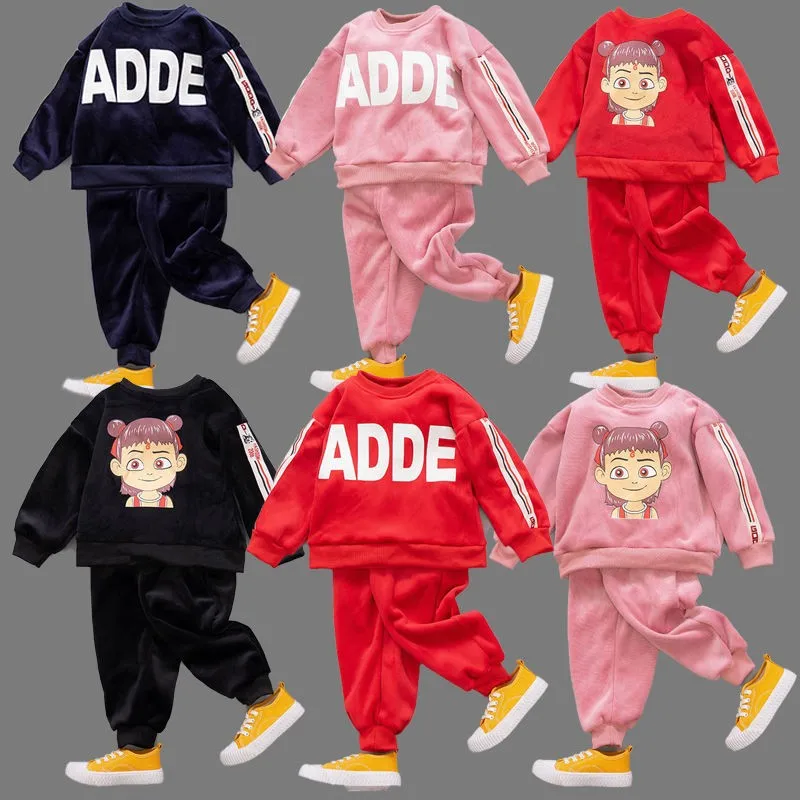 Children Brushed And Thick Set Autumn And Winter New Style Girls' Sweater Two-Piece Set Men's Children 1-6-Year-Old Handsome Set 
Children Brushed And Thick Set Autumn And Winter New Style Girls' Sweater Two-Piece Set Men's Children 1-6-Year-Old Handsome Set