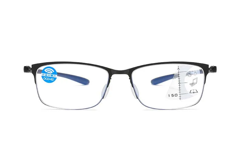 Progresywne okulary do czytania lub pracy przy komputerze Multifocus Blokujące niebieskie światło Zawias sprężynowy ze stopu tytanu 15 H1c4fe14d8e694b74b21f279f4427604e6