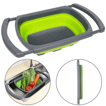 Foldable Silicone Colander Fruits Vegetables Washing Basket Strainer with Handle Kitchen Folding Strainer Drain Water Basket New
Foldable Silicone Colander Fruits Vegetables Washing Basket Strainer with Handle Kitchen Folding Strainer Drain Water Basket New