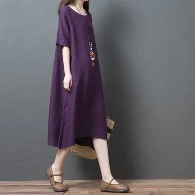 Summer Wear New Style 2019 Korean-style Loose And Plus-sized WOMEN'S Dress Fashion Comfortable Solid Color Short-sleeve Dress Wo
Summer Wear New Style 2019 Korean-style Loose And Plus-sized WOMEN'S Dress Fashion Comfortable Solid Color Short-sleeve Dress Wo