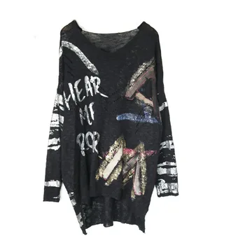 Letter Bronzing Slim Sweater Women Clothes 2019 Fashion Loose Plus Size Pullover Knitted Sweater Top Autumn New 
Letter Bronzing Slim Sweater Women Clothes 2019 Fashion Loose Plus Size Pullover Knitted Sweater Top Autumn New