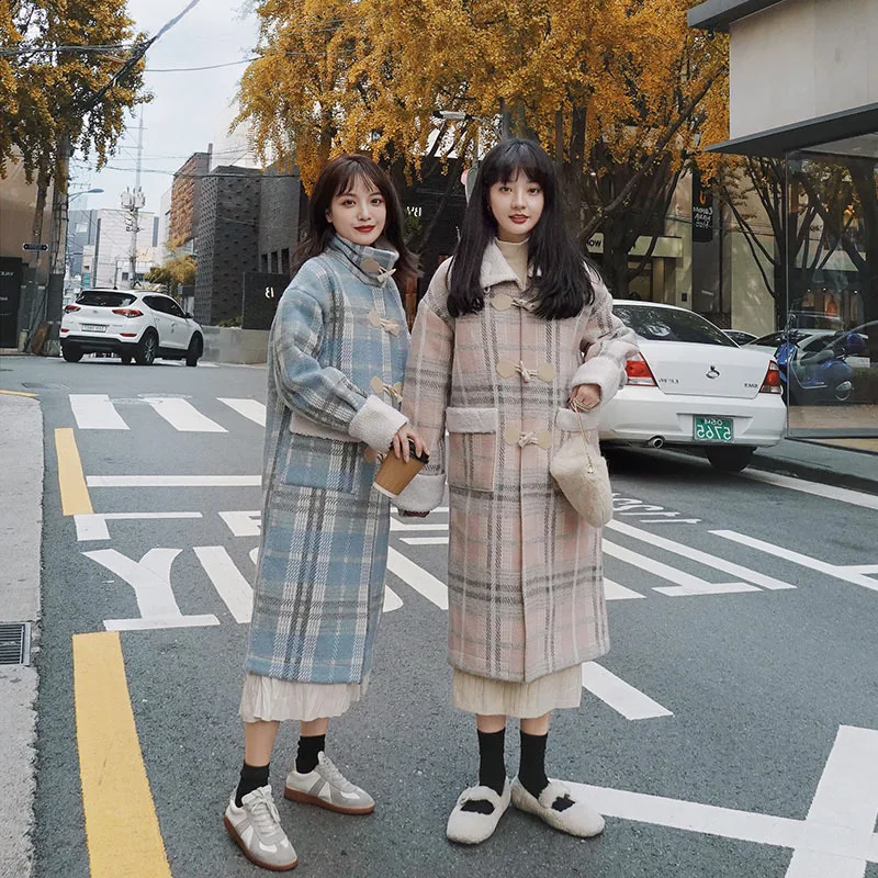 Photo Shoot Plaid Woolen Coat Women's Mid-length 2019 Winter New Style Korean-style Toggle Lambs Wool Joint Overcoat
Photo Shoot Plaid Woolen Coat Women's Mid-length 2019 Winter New Style Korean-style Toggle Lambs Wool Joint Overcoat