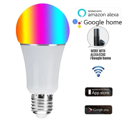 Smart home WiFi led bulb light APP connect Alexa Google home voice control E27 B22 RGB+CW dimmable led bulb free shipping
Smart home WiFi led bulb light APP connect Alexa Google home voice control E27 B22 RGB+CW dimmable led bulb free shipping