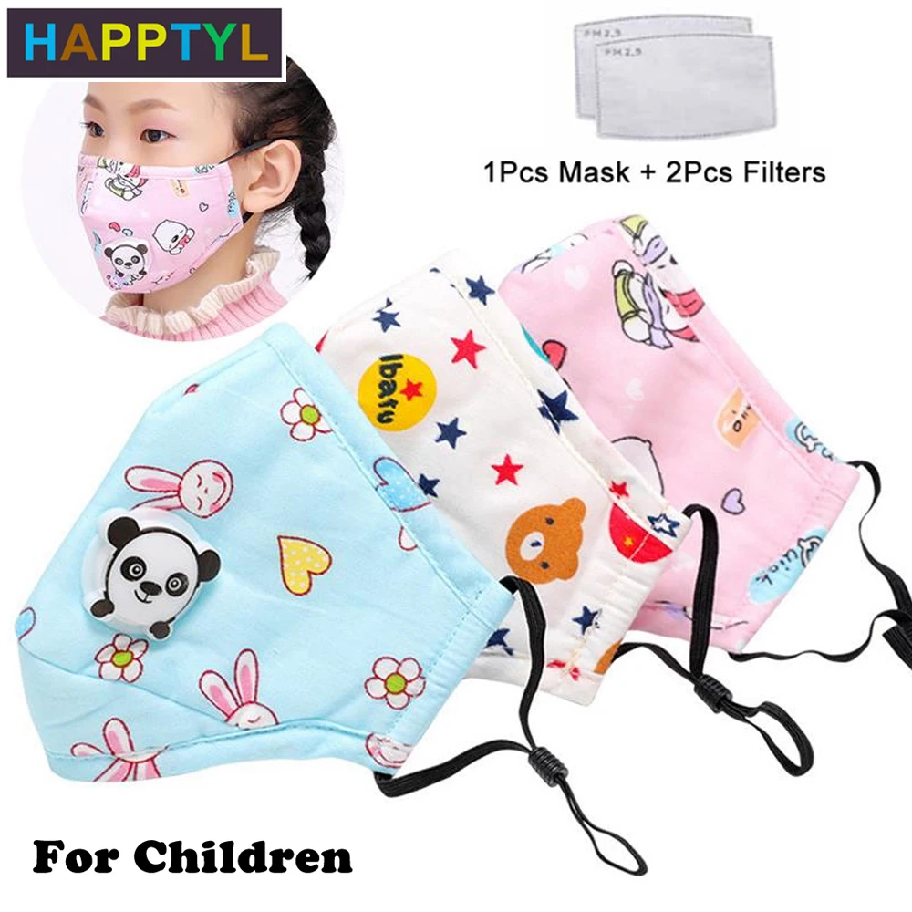 HAPPTYL PM2.5 зимняя детская маска респираторный клапан мультяшная панда утолщенная