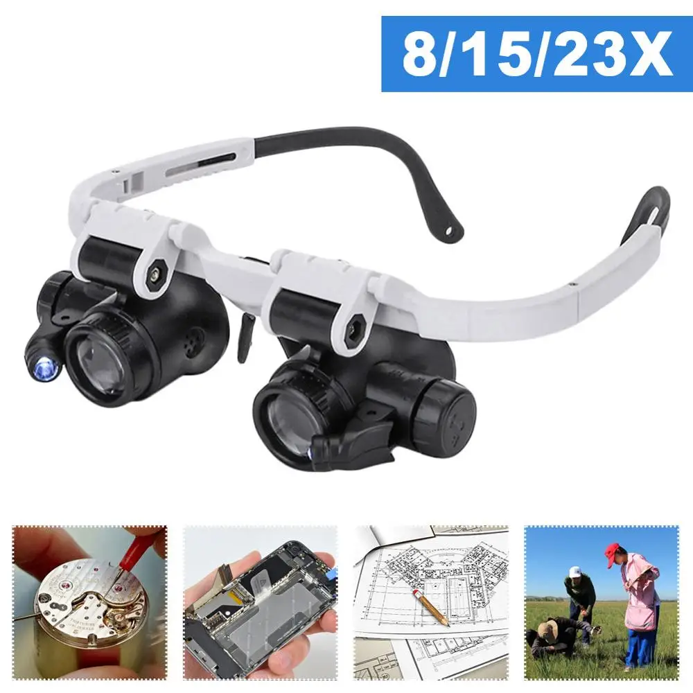 8x15×23 Jeweler Watchmaker with LED Light Magnifying Glass Magnifying Glass Glasses Reading LED Magnifying Glass Glasses
8x15×23 Jeweler Watchmaker with LED Light Magnifying Glass Magnifying Glass Glasses Reading LED Magnifying Glass Glasses