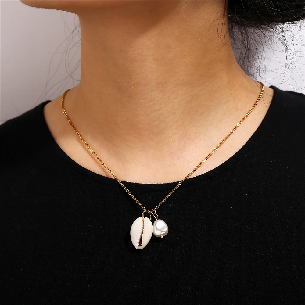 Vintage Gold Geometric Free Style Necklaces For Women Boho Fashion Shell artificial pearl Pendant Necklace Jewelry Party Gift
Vintage Gold Geometric Free Style Necklaces For Women Boho Fashion Shell artificial pearl Pendant Necklace Jewelry Party Gift
