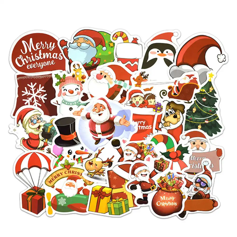 claus adhesive diary christmas graffiti paper assorted sticker
