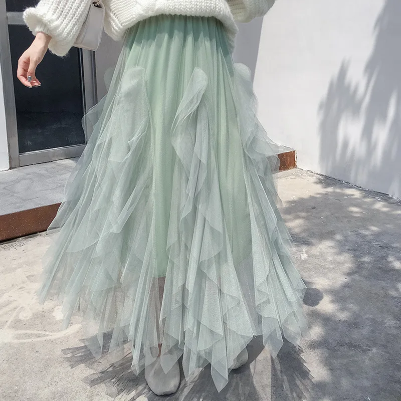 MEVGOHOT Woman Autumn Mesh Skirt Elastic High Waist Cascading Ruffle Pleated Plus Size A Line Draped Ruffle Skirts HW771
MEVGOHOT Woman Autumn Mesh Skirt Elastic High Waist Cascading Ruffle Pleated Plus Size A Line Draped Ruffle Skirts HW771