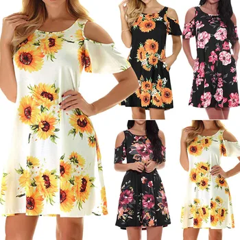 Summer Causual Women Dress Floral Print Sleeveless Summer O Neck Loose Mini Dresses Beach Boho Loose Dress Sundress Vestidos 
Summer Causual Women Dress Floral Print Sleeveless Summer O Neck Loose Mini Dresses Beach Boho Loose Dress Sundress Vestidos