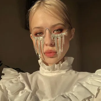 Handmade Luxury Rhinestone Masquerade Tassel Face Jewelry Chain Hanging Ears For Lady Bling Crystal Wedding Eye Face Accessories
Handmade Luxury Rhinestone Masquerade Tassel Face Jewelry Chain Hanging Ears For Lady Bling Crystal Wedding Eye Face Accessories