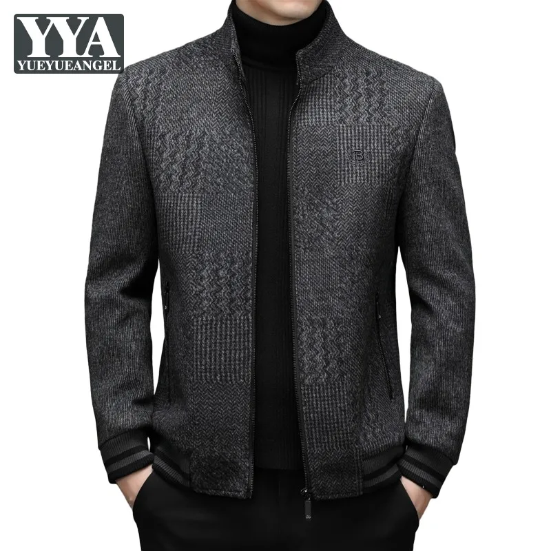 Autumn Winter Men Wool Blend Jacket Zipper Stand Collar Business Man Thick Woolen Cargo Coat Slim Fit Short Outerwear Jackets
Autumn Winter Men Wool Blend Jacket Zipper Stand Collar Business Man Thick Woolen Cargo Coat Slim Fit Short Outerwear Jackets