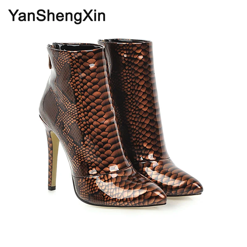 YANSHENGXIN Shoes Woman Boots Patent Leather Snake Ankle Boots High Heels Women Shoes Autumn Winter Boots Ladies Booties 33-46
YANSHENGXIN Shoes Woman Boots Patent Leather Snake Ankle Boots High Heels Women Shoes Autumn Winter Boots Ladies Booties 33-46