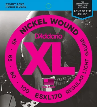 Esxl170 nickel strings for bass guitar, light, 45-100, Ball on 2 ends, D'Addario
Esxl170 nickel strings for bass guitar, light, 45-100, Ball on 2 ends, D'Addario