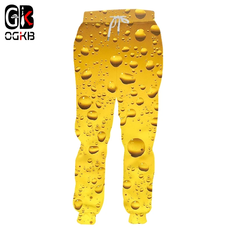 Женские и мужские джоггеры OGKB спортивные брюки с объемным принтом пива в стиле