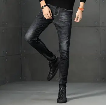 NEW 2020 male frayed slim small straight men's pants maa1 blue stretch youth long pants AA693-01 
NEW 2020 male frayed slim small straight men's pants maa1 blue stretch youth long pants AA693-01