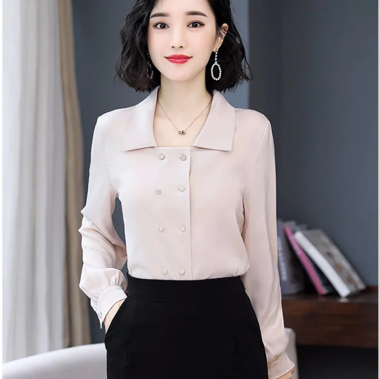 2019 Autumn New Style Sense of Design Non-mainstream Imitated Silk Fabric Shirt Square Collar French Tops Long Sleeve Satin Retr
2019 Autumn New Style Sense of Design Non-mainstream Imitated Silk Fabric Shirt Square Collar French Tops Long Sleeve Satin Retr