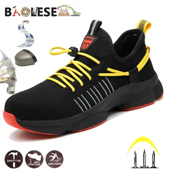 BAOLESEM Man Shoes Safety Shoes Man Work Shoes Steel Cap Toe Anti-smashing Contruction Lightweight Summer Breathable Sneakers 
BAOLESEM Man Shoes Safety Shoes Man Work Shoes Steel Cap Toe Anti-smashing Contruction Lightweight Summer Breathable Sneakers
