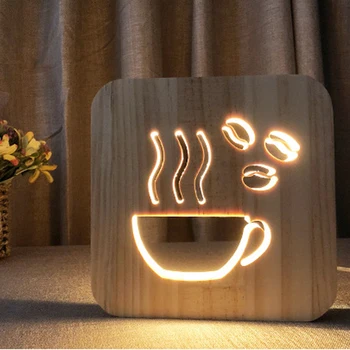 Wooden LED Table Night Light with USB Powered LED Lighting Coffee Bar Desktop Decoration 3D Table Lamp Gifts for Birthday
Wooden LED Table Night Light with USB Powered LED Lighting Coffee Bar Desktop Decoration 3D Table Lamp Gifts for Birthday