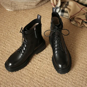 MORDOAN Genuine Cow Leath Martin boots women's lace-up platform single boots 2020 autumn British style ankle boots women
MORDOAN Genuine Cow Leath Martin boots women's lace-up platform single boots 2020 autumn British style ankle boots women