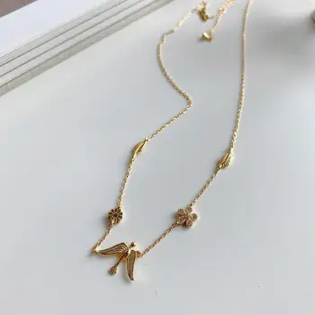100% Authentic 925 Sterling silver gold animal Bird swallow &Flower &Twist Pendant Necklace TLX526
100% Authentic 925 Sterling silver gold animal Bird swallow &Flower &Twist Pendant Necklace TLX526
