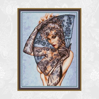 Joy sunday Beauty and folding fan Chinese Cross-stitch Kits Printed Canvas 11CT 14CT DIY Handmade Needlework Embroidery Crafts
Joy sunday Beauty and folding fan Chinese Cross-stitch Kits Printed Canvas 11CT 14CT DIY Handmade Needlework Embroidery Crafts