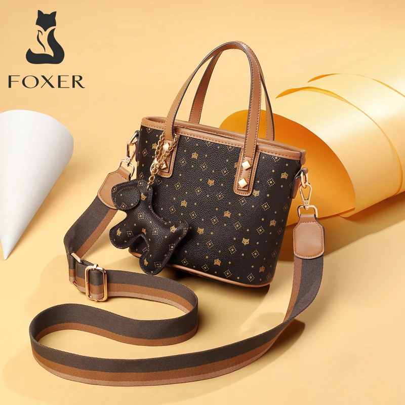 FOXER Signature Women's PVC Leather Handbags Shoulder Bag Large Capacity Monogram Cross-body Totes Mini Messenger Bag for Lady
FOXER Signature Women's PVC Leather Handbags Shoulder Bag Large Capacity Monogram Cross-body Totes Mini Messenger Bag for Lady