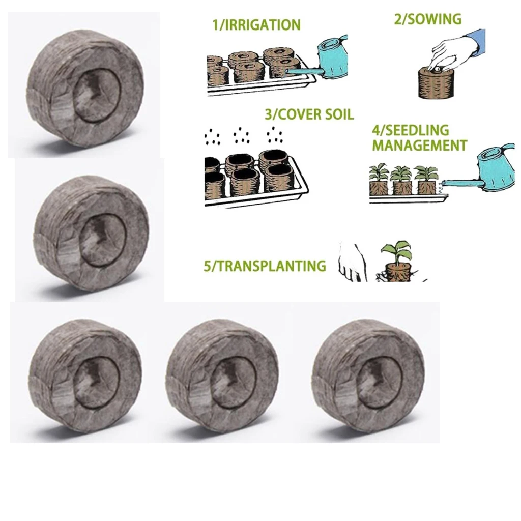 10Pcs 30 mm Garden Flowers Planting Soil Block Round Peat Pellets Seed Starting Plugs Pallet Seedling Soil Block Nursery Soil 10Pcs 30 mm Garden Flowers Planting Soil Block Round Peat Pellets Seed Starting Plugs Pallet Seedling Soil Block Nursery Soil