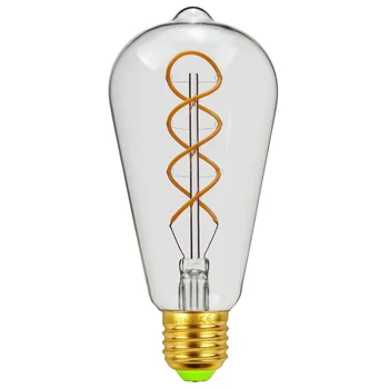 

TIANFAN Led Bulbs Vintage Light Bulb ST64 Edison Bulb 4W Dimmable Spiral Filament Amber Clear 110V 220V Decorative Fancy Bulb