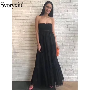 Svoryxiu Designer Summer Sexy Party Black Strapless Long Dresses Women's Hollow Out Embroidery Fashion Dress Vestdios
Svoryxiu Designer Summer Sexy Party Black Strapless Long Dresses Women's Hollow Out Embroidery Fashion Dress Vestdios