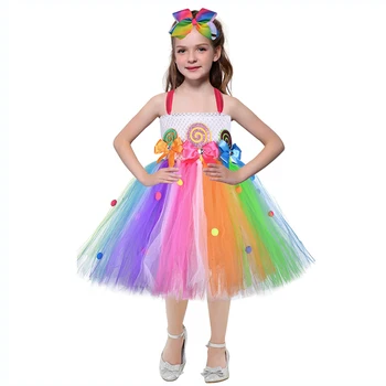 Candy Princess Lollipop Pattern Tutu Dress for Kids Ribbon Bow Sleeveless Christmas Dress Girl Clothes Junior Girls Prom Dresses 
Candy Princess Lollipop Pattern Tutu Dress for Kids Ribbon Bow Sleeveless Christmas Dress Girl Clothes Junior Girls Prom Dresses