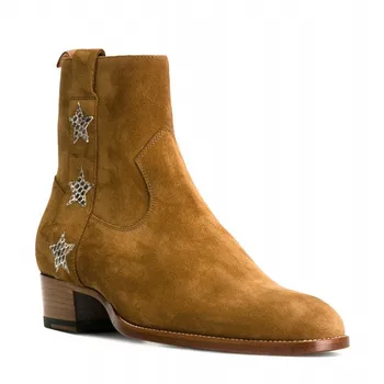 Winter Handmade New Chelsea Boots Men Street Pointed Toe Zip Ankle Boots Luxury Runway Five-Pointed Star Party Boots 2020
Winter Handmade New Chelsea Boots Men Street Pointed Toe Zip Ankle Boots Luxury Runway Five-Pointed Star Party Boots 2020