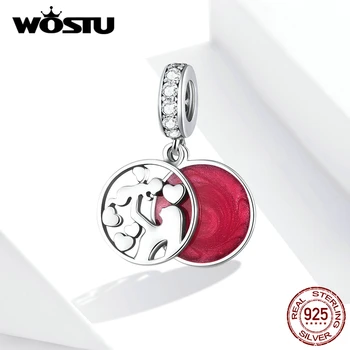 WOSTU Double Layers Mother & Child Charm 925 Sterling Silver Red Enamel Round Bead Fit Original Bracelet Pendant Jewelry FIC1460 
WOSTU Double Layers Mother & Child Charm 925 Sterling Silver Red Enamel Round Bead Fit Original Bracelet Pendant Jewelry FIC1460