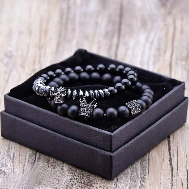 Vintage Style Black Beaded Crown/Skull Bracelet Women Men Simple Classical Lava Stone Strand Wristband Boho Elastic Pulseras
Vintage Style Black Beaded Crown/Skull Bracelet Women Men Simple Classical Lava Stone Strand Wristband Boho Elastic Pulseras