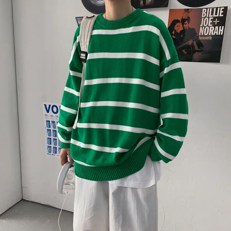 Winter Striped Sweater Men's Warm Fashion Casual O-neck Knitted Pullover Men Wild Loose Korean Knitting Sweaters Mens Clothes
Winter Striped Sweater Men's Warm Fashion Casual O-neck Knitted Pullover Men Wild Loose Korean Knitting Sweaters Mens Clothes