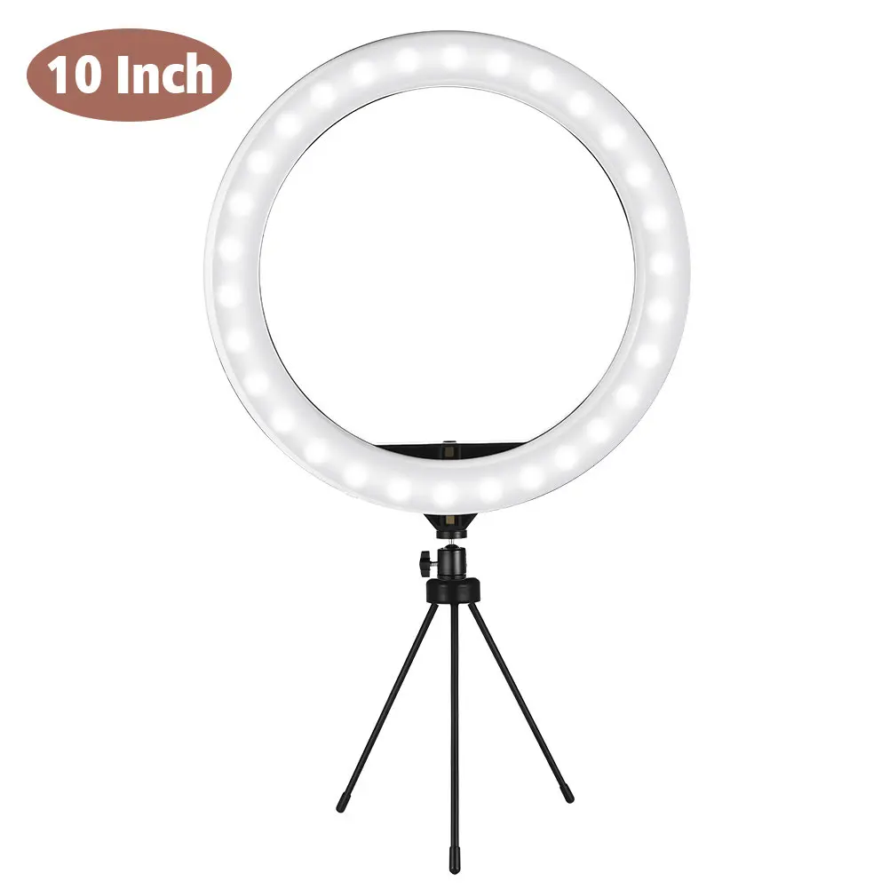 10-inch dimmable fill light LED ring light Selfie Studio camera live video with tripod
10-inch dimmable fill light LED ring light Selfie Studio camera live video with tripod