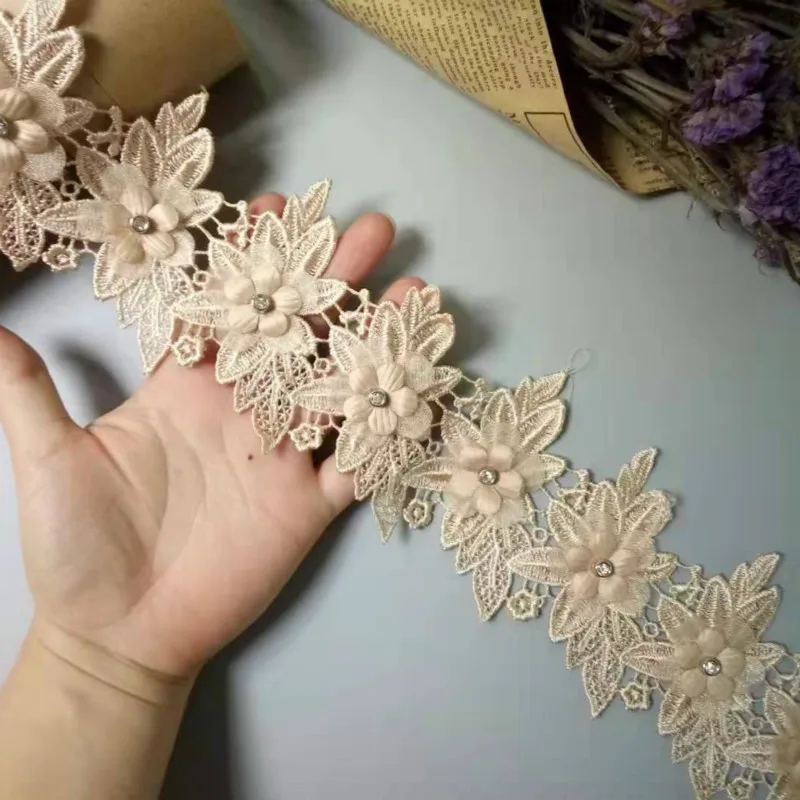 2 Yard Gold Soluble Polyester Colorful Rose Flower Embroidered Lace Trim Ribbon Fabric Sewing Craft For Costume Wedding Dress 
2 Yard Gold Soluble Polyester Colorful Rose Flower Embroidered Lace Trim Ribbon Fabric Sewing Craft For Costume Wedding Dress