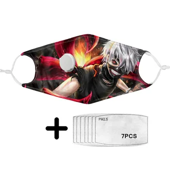 

2020 New Arrive Hot Anime Tokyo Ghoul Print Mask for Women Teenager Daily Going Outing Face Protection Mouth Mask Custom Design