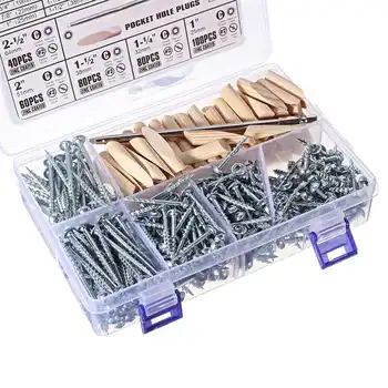 482Pcs 25-64mm Pocket Hole Screw Project Kit SQ2 Square Head Driver Wood Pocket Hole Plugs with 150mm Screwdriver Bits Durable 
482Pcs 25-64mm Pocket Hole Screw Project Kit SQ2 Square Head Driver Wood Pocket Hole Plugs with 150mm Screwdriver Bits Durable