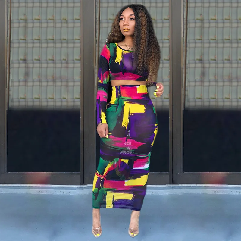 2020 Sexy Colorful Two Piece Set V-neck Bandage Elegant 2 Piece Set Women Full Sleeve Top And Long Skirts Summer Sets
2020 Sexy Colorful Two Piece Set V-neck Bandage Elegant 2 Piece Set Women Full Sleeve Top And Long Skirts Summer Sets