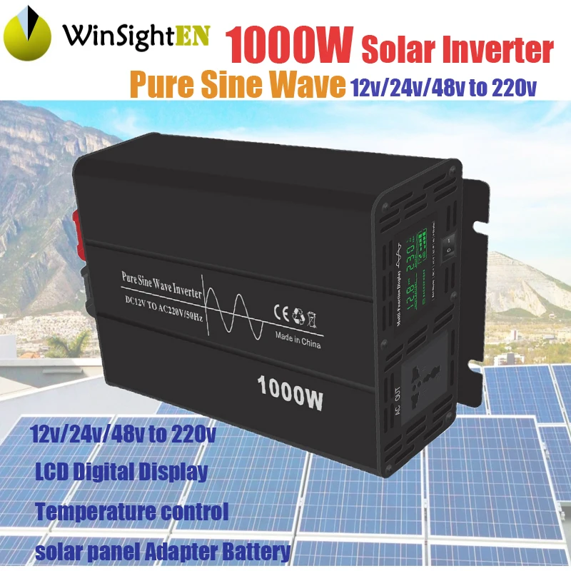 Solar Inverter 1000W 1500W 2000W 3000W Pure sine wave Inverter Voltage Transformer Converter LCD Display for Car Home
Solar Inverter 1000W 1500W 2000W 3000W Pure sine wave Inverter Voltage Transformer Converter LCD Display for Car Home