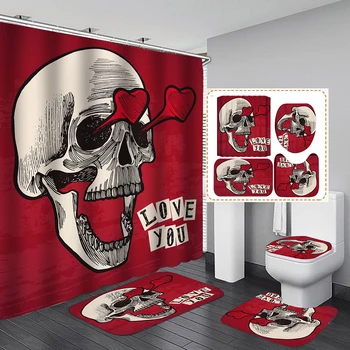 Funny Skull Fashion Shower Curtain with Bathroom Mat Sets Hippie Style 4 Piece Non-slip Rug Toilet Cover Bath Mat Pad
Funny Skull Fashion Shower Curtain with Bathroom Mat Sets Hippie Style 4 Piece Non-slip Rug Toilet Cover Bath Mat Pad