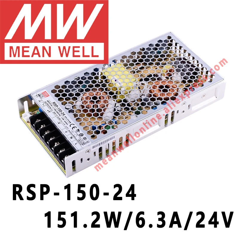 Блок питания с одним выходом, с функцией PFC, Mean Well RSP-150-24, 24VDC/6.3A/151,2 W
Блок питания с одним выходом, с функцией PFC, Mean Well RSP-150-24, 24VDC/6.3A/151,2 W