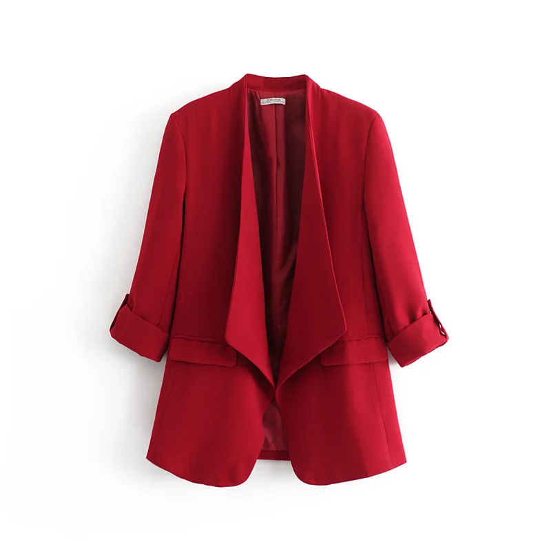 2019 Early Spring Western Style Double Pocket Solid Color Explicit Thin Stand Collar Suit Jacket Women Suit WOMEN'S Dress
2019 Early Spring Western Style Double Pocket Solid Color Explicit Thin Stand Collar Suit Jacket Women Suit WOMEN'S Dress