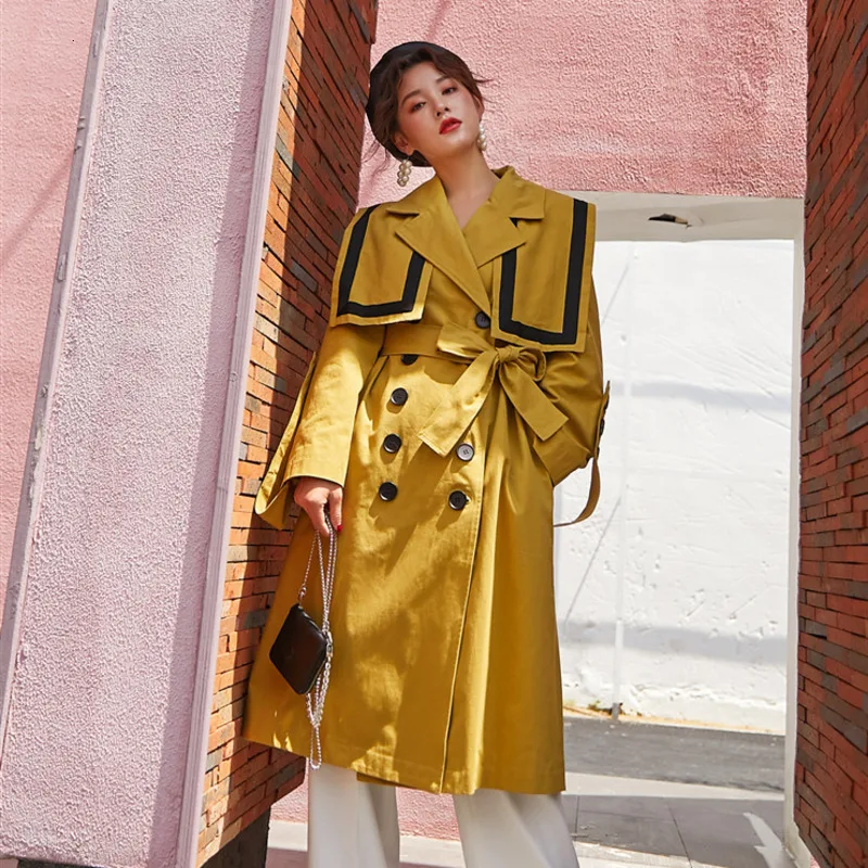 LANMREM 2020 New Spring Fashion Solid Color Retro Stitching Double-breasted Tie With Long Trench Coat Women PA945
LANMREM 2020 New Spring Fashion Solid Color Retro Stitching Double-breasted Tie With Long Trench Coat Women PA945