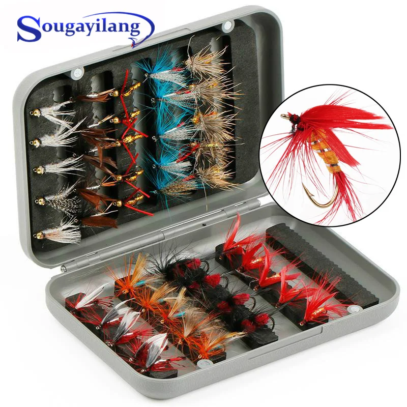 Sougayilang 32Pcs/40/44pcs Trout Nymph Fly Fishing Lure Kit Dry Wet Flies Nymphs Ice Fishing Lures Artificial Bait with Boxed
Sougayilang 32Pcs/40/44pcs Trout Nymph Fly Fishing Lure Kit Dry Wet Flies Nymphs Ice Fishing Lures Artificial Bait with Boxed