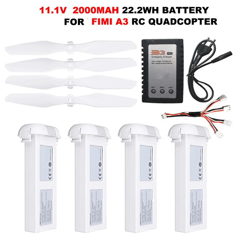 11.1V 2000MAH 3S 22.2Wh LiPo battery for FIMI A3 5.8G GPS RC Drone FPV RC Quadcopter Rechargeable Lipo Battery Spare Part
11.1V 2000MAH 3S 22.2Wh LiPo battery for FIMI A3 5.8G GPS RC Drone FPV RC Quadcopter Rechargeable Lipo Battery Spare Part